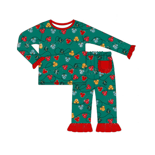presale GLP1279 Cartoon Lantern Lace Green Long Sleeve Long Pants Pajama Set