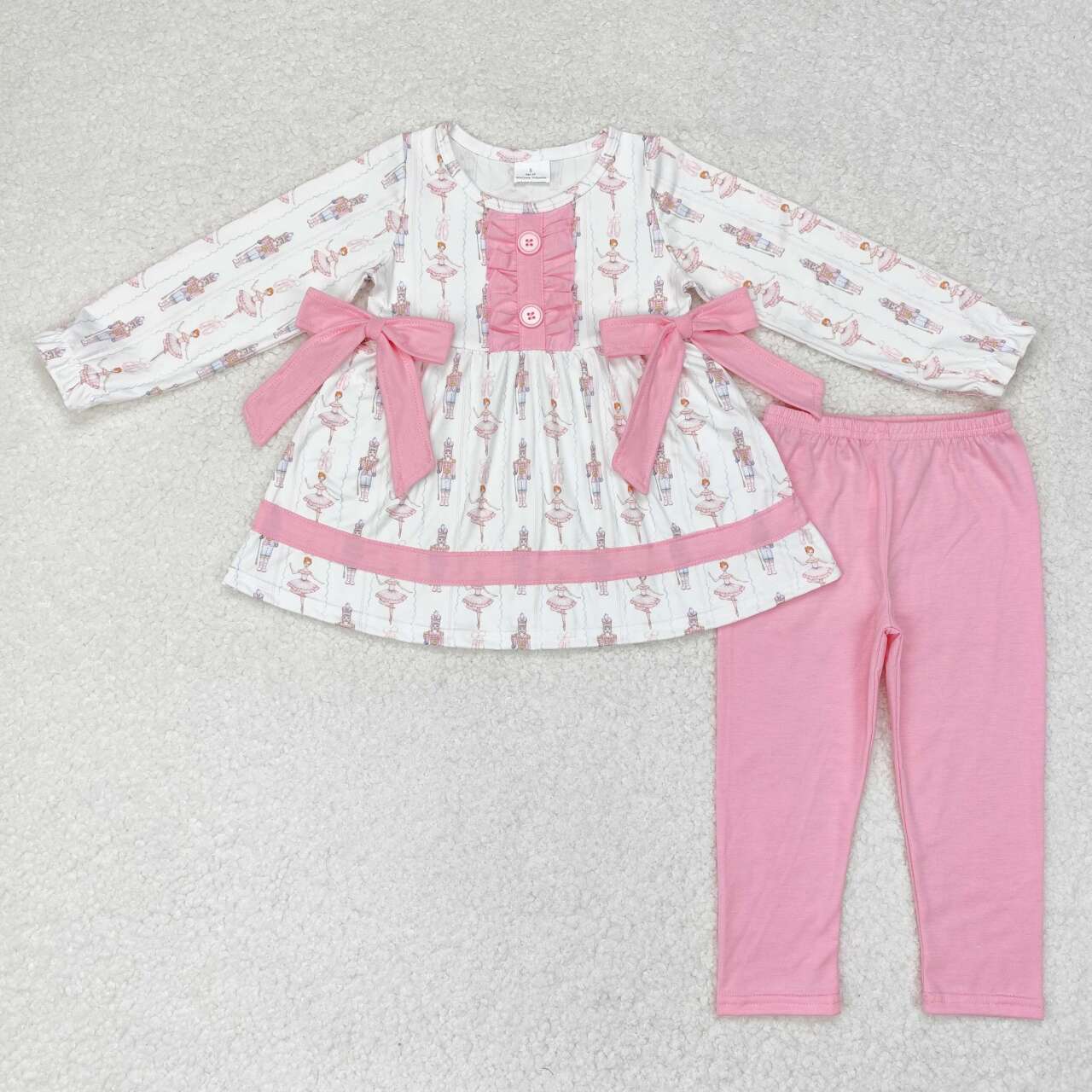 GLP1283 Christmas Nutcracker Pink Bow Long Sleeve Pants Set D 6.18