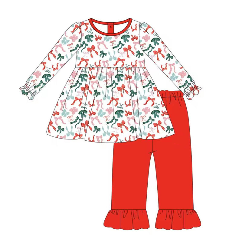 presale GLP1396 Bow pattern long-sleeved red trousers suit