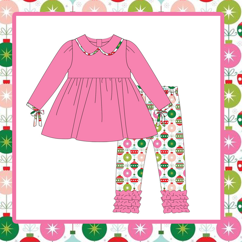presale GLP1641 Christmas doll collar pink long-sleeved light ball trousers suit 2024 7.22