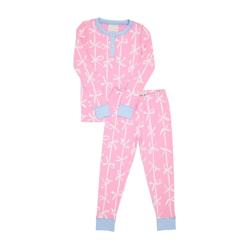 presale GLP1666 Bow pattern light blue long-sleeved trousers pajama set 2024 7.24