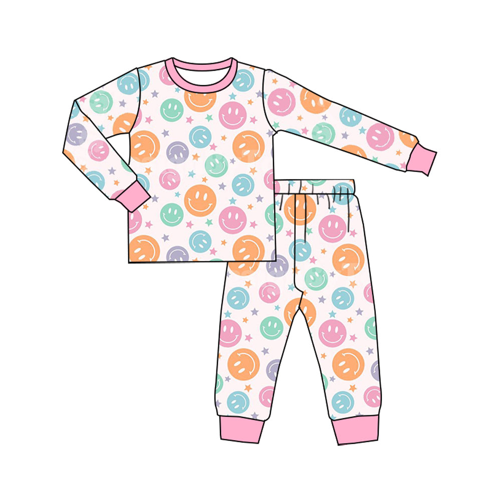 GLP1694 Star Color Long Sleeve Long Pants Pajama Set