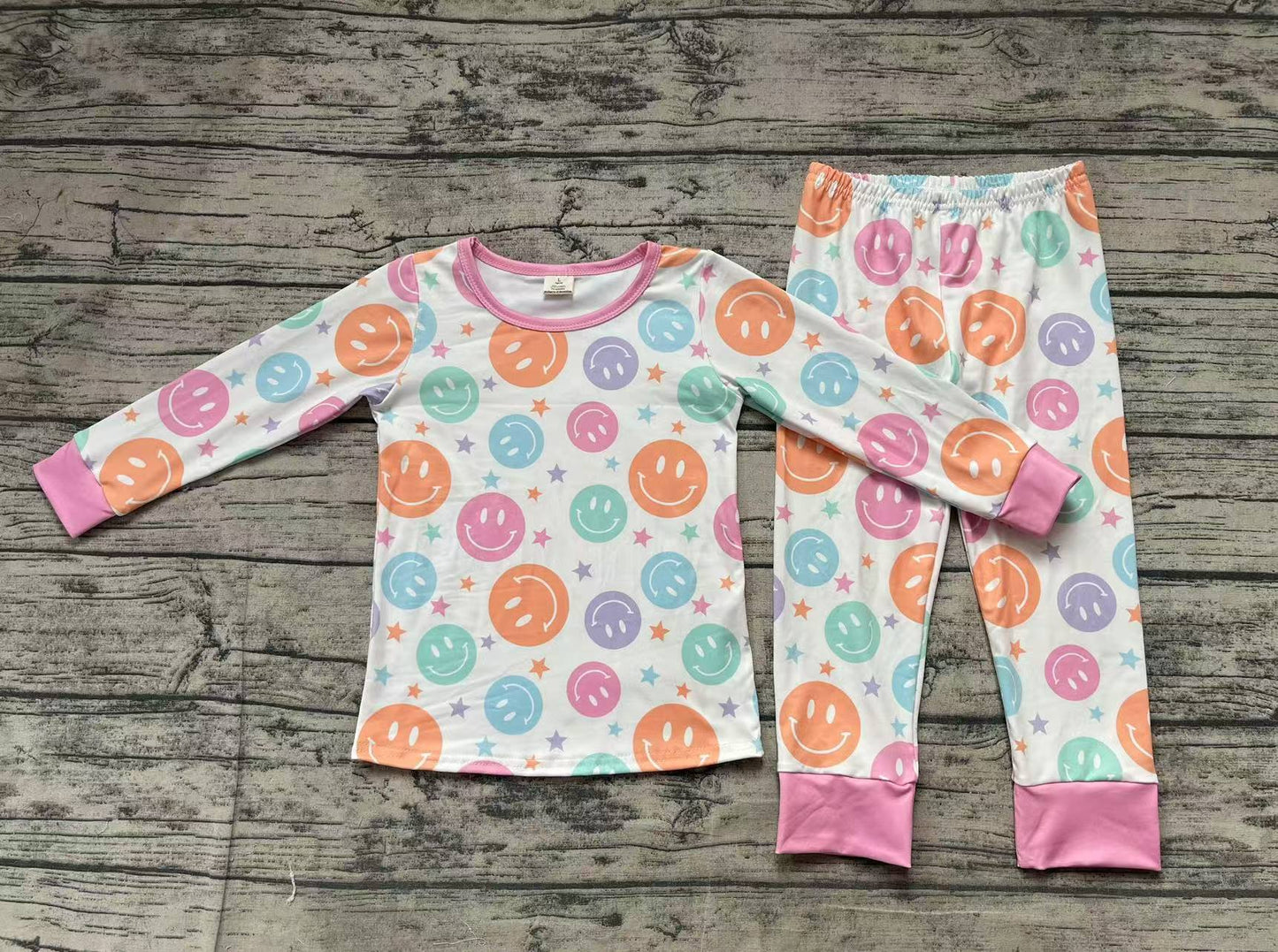 GLP1694 Star Color Long Sleeve Long Pants Pajama Set