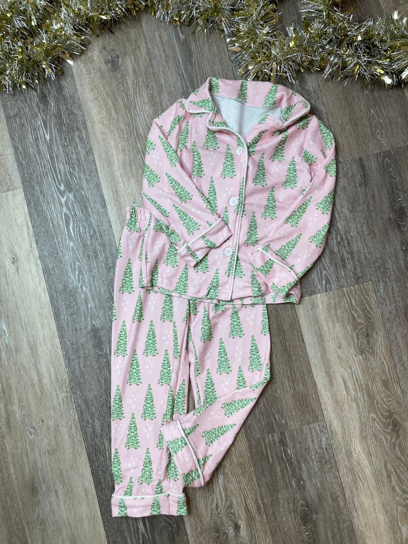 presale GLP1775 Christmas Tree Starlight Pink Long Sleeve Long Pants Pajama Set 2024 8.10