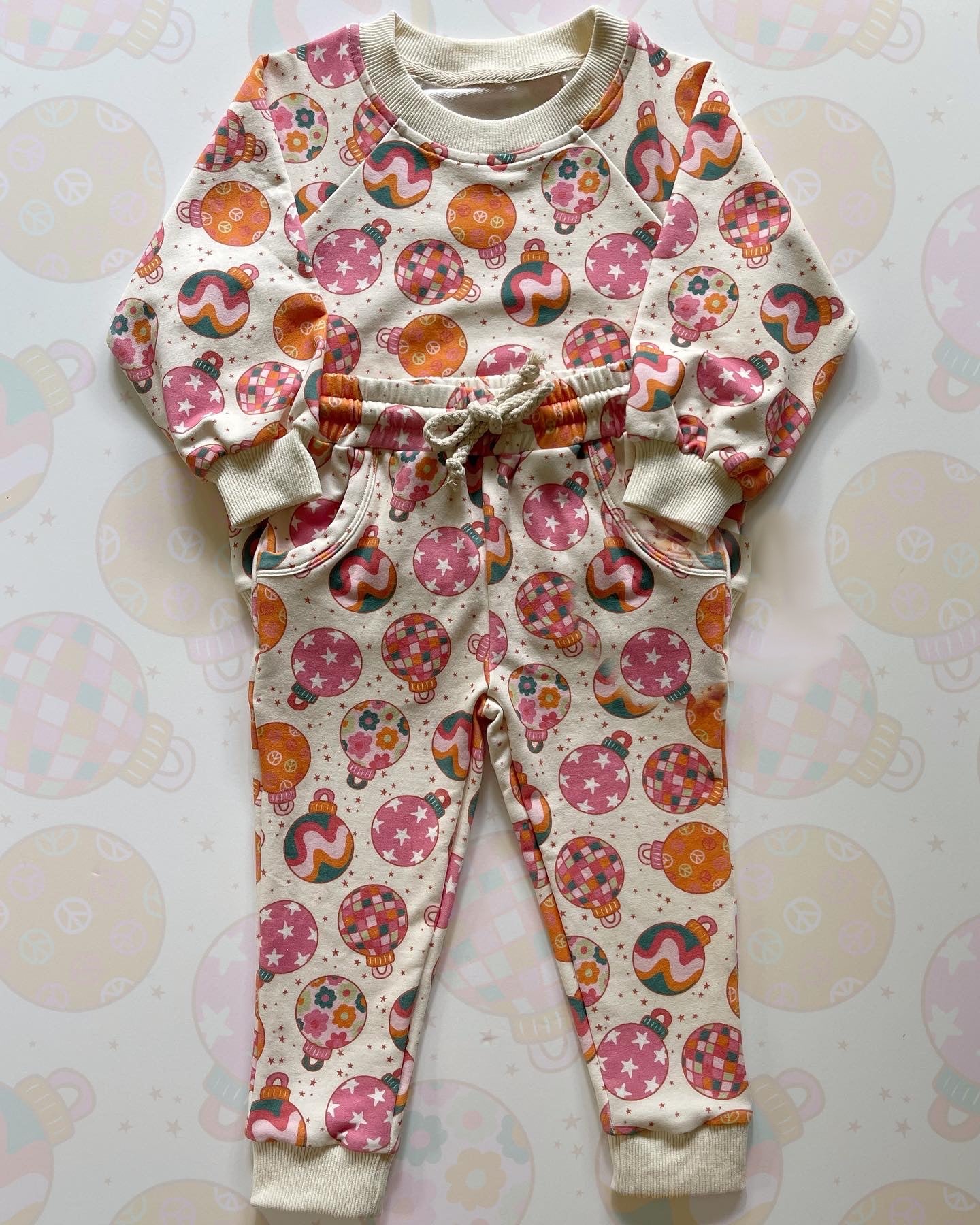 presale GLP1815 Christmas Light Ball Beige Long Sleeve Pants Set 2024 8.15