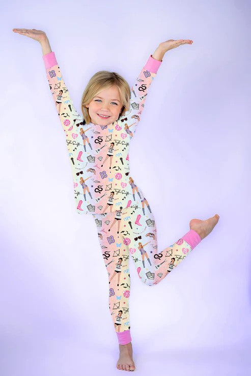GLP1844 Bamboo Colorful long-sleeved and long-pants pajama set