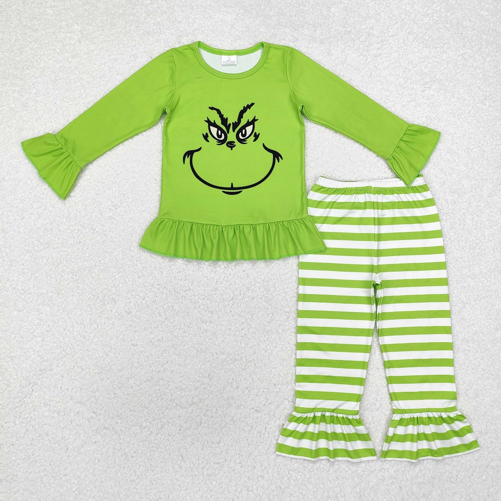 GLP1862 Green Long Sleeve Striped Pants Suit
