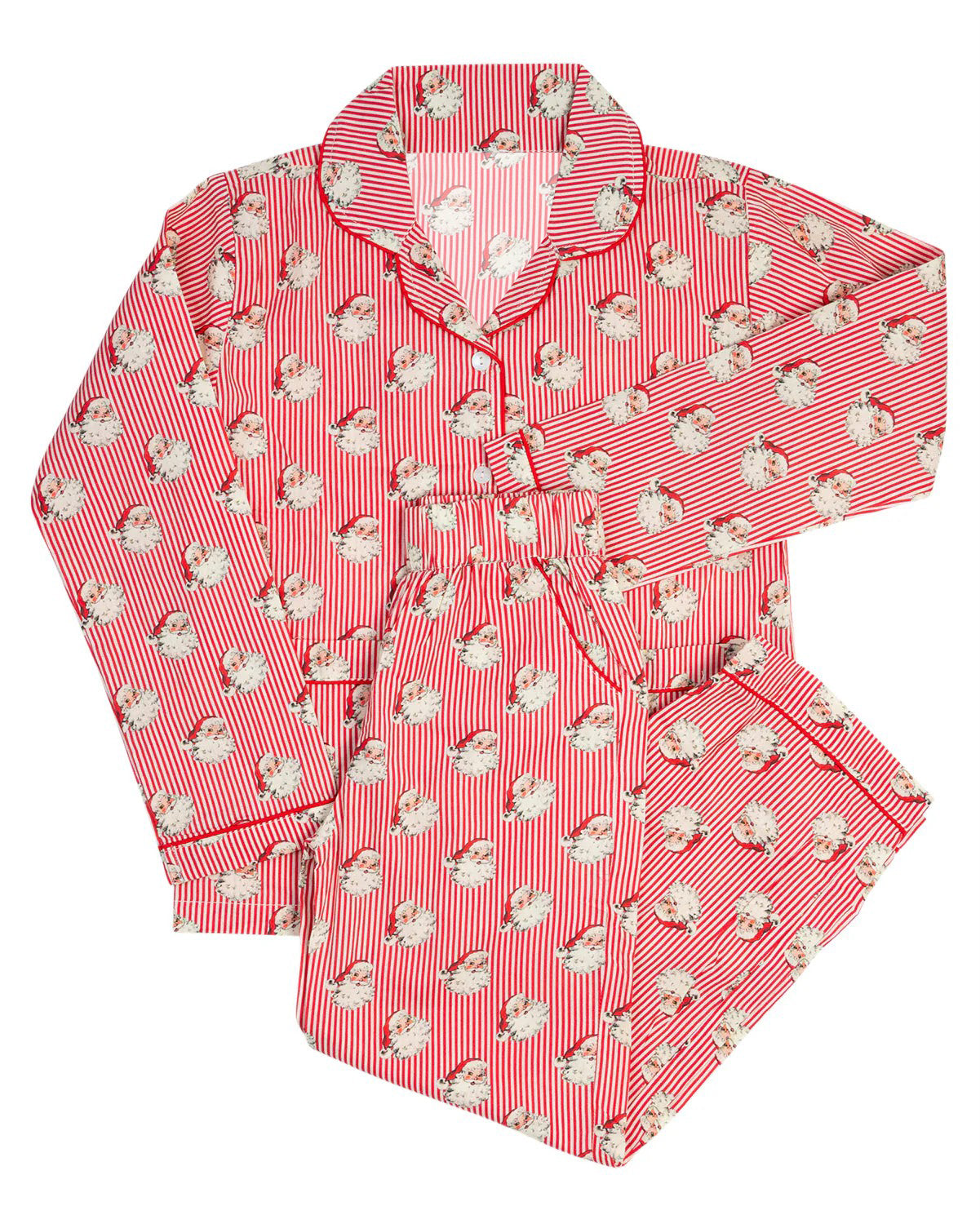 presale GLP1937 Santa Claus Red Striped Long Sleeve Long Pants Pajama Set 2024 9.4