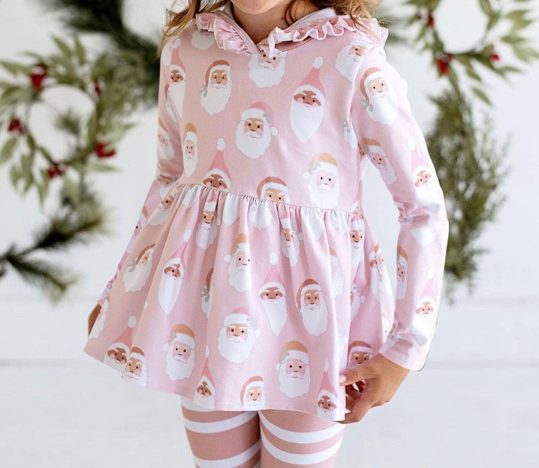 presale GLP2075 Santa Claus Pink Lace Hooded Long Sleeve Striped Trousers Suit 2024 9.20