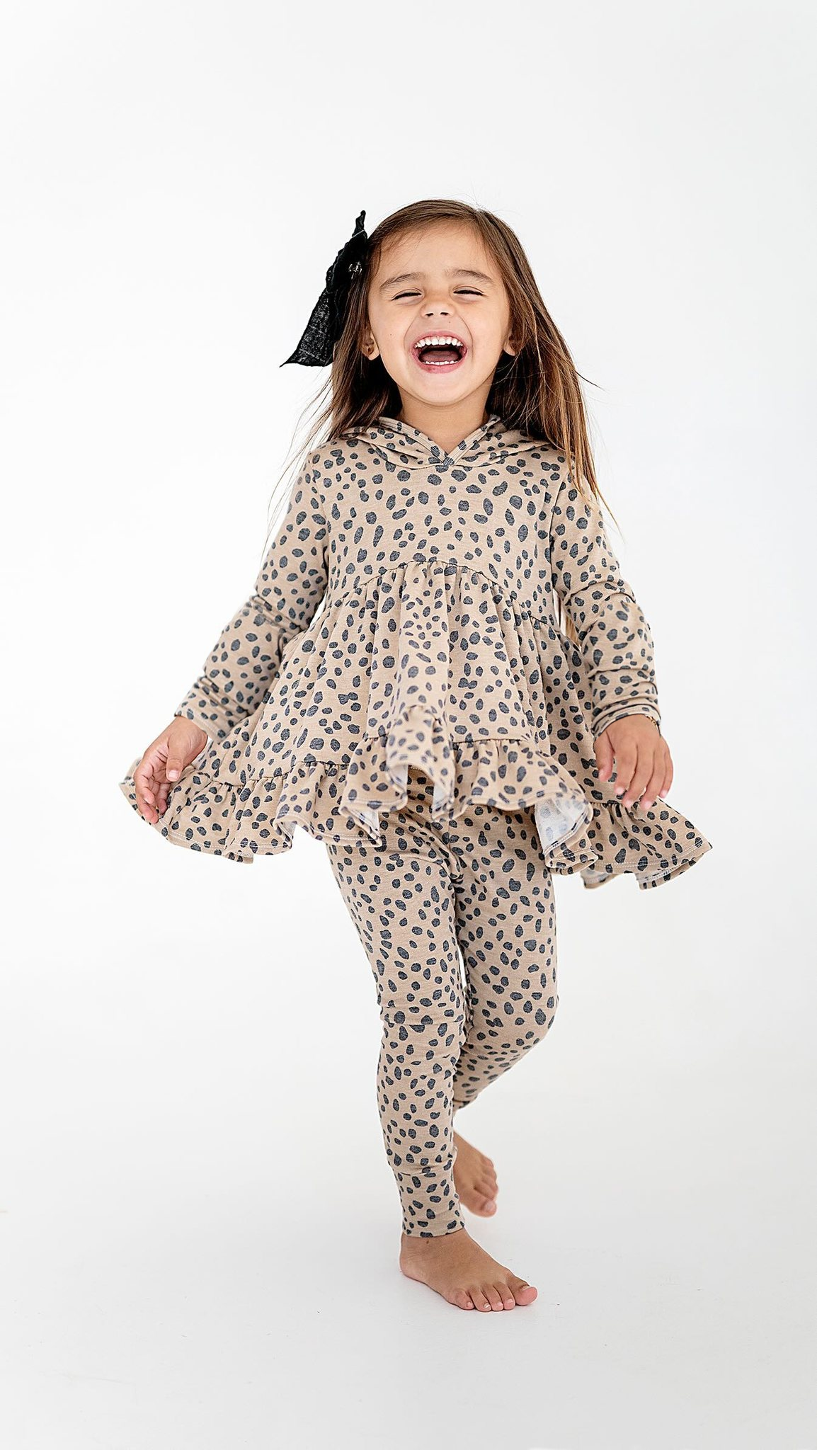 presale GLP2097 Brown spotted leopard print long sleeve trousers suit 2024 9.23