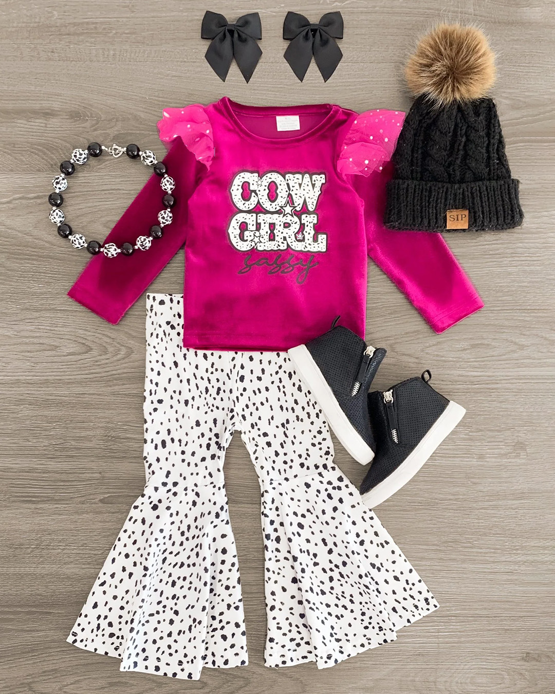 presale GLP2129 cowgirl sassy rose red long sleeve spotted white trousers suit 2024 9.28