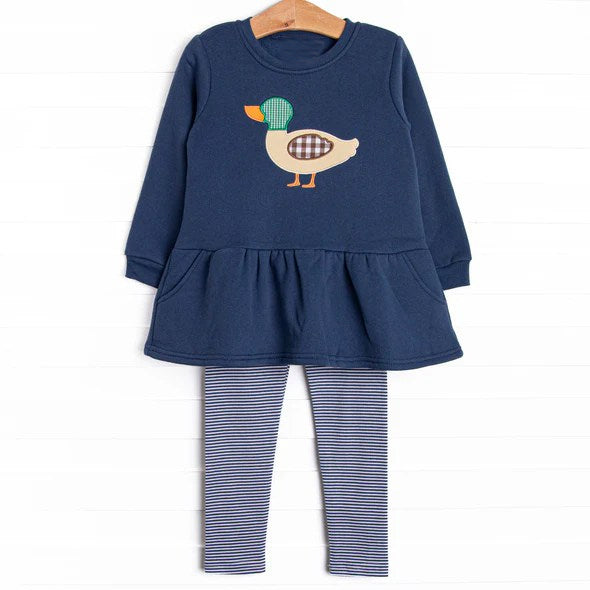 presale GLP2595 Baby Girls Navy Long Sleeves Ducks Tunic Legging Pant Set D 7.15