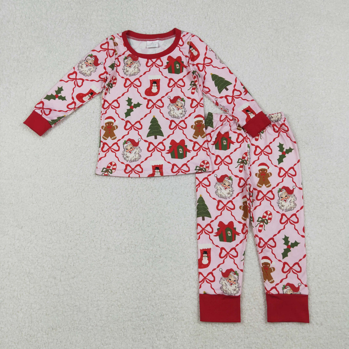 Sibling Baby Boys Bows Santa Socks Checked Top Pants Christmas Pajamas Sets Zipper Rompers D 1020