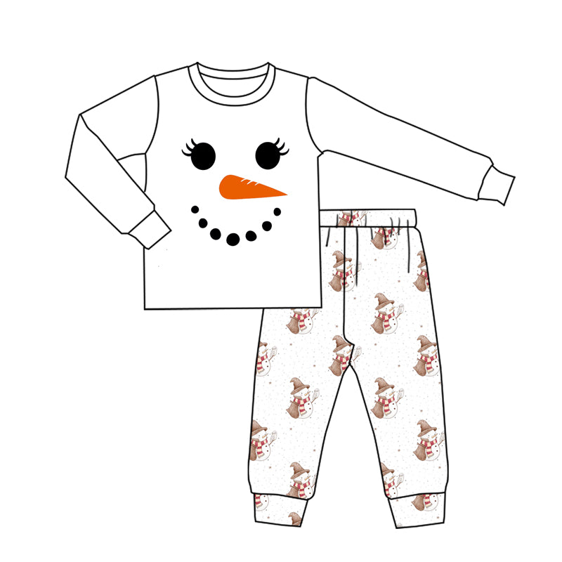 presale GLP2828 Adult Women Snowmen Shirt Top Pants Christmas Pajamas Sets D 910