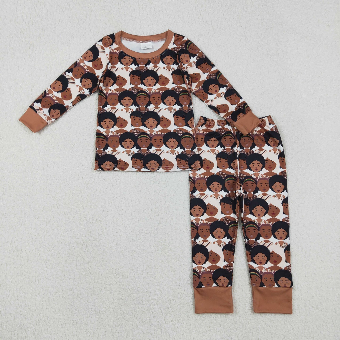 GLP2948 Baby Black Girls Plaid Top Pants Pajamas Sets D 1206