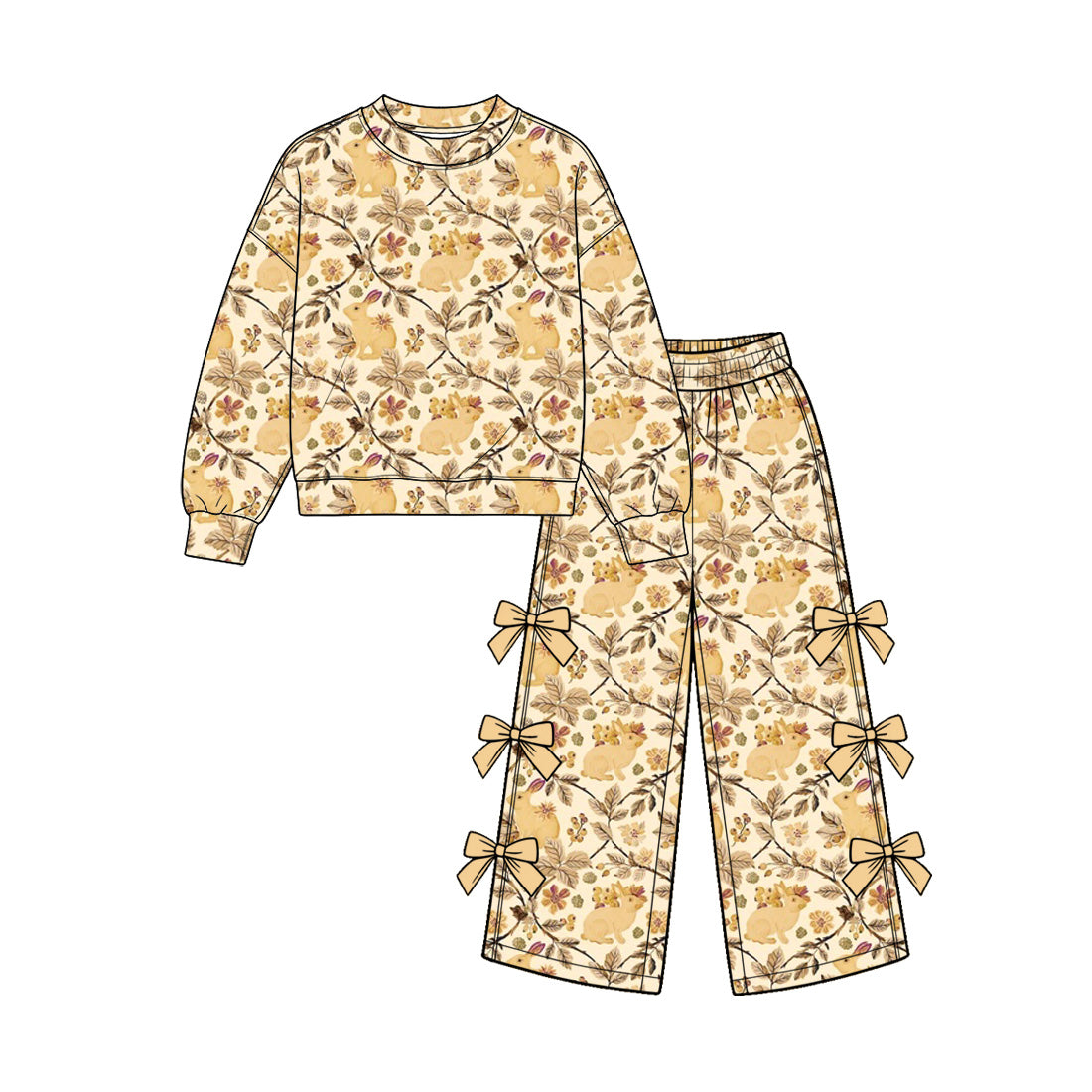 Pre order mallard and bunny print girls clothing