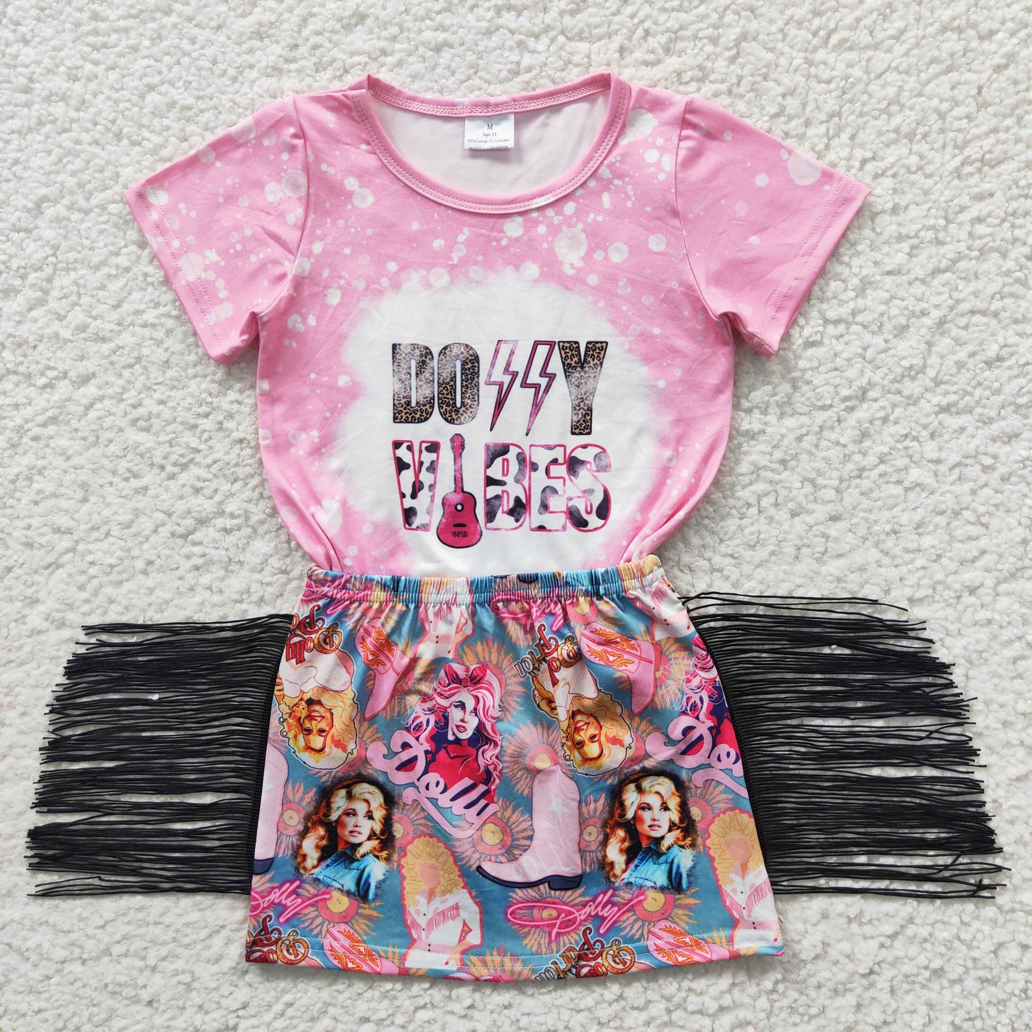 GSD0317 pink dolly vibes fringe skirt outfit