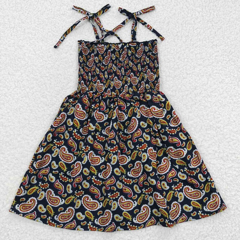 GSD0368 Vintage Pattern Black Elastic Dress D 7.12
