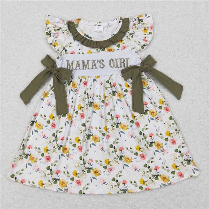 Match Mama's Girl Baby Girls Green Floral Bows Rompers Dresses D 4.1
