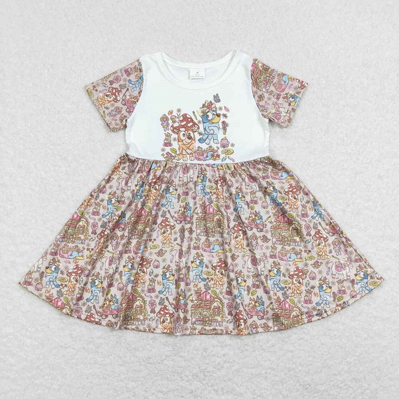 GSD0623 Mushroom white short sleeve dress