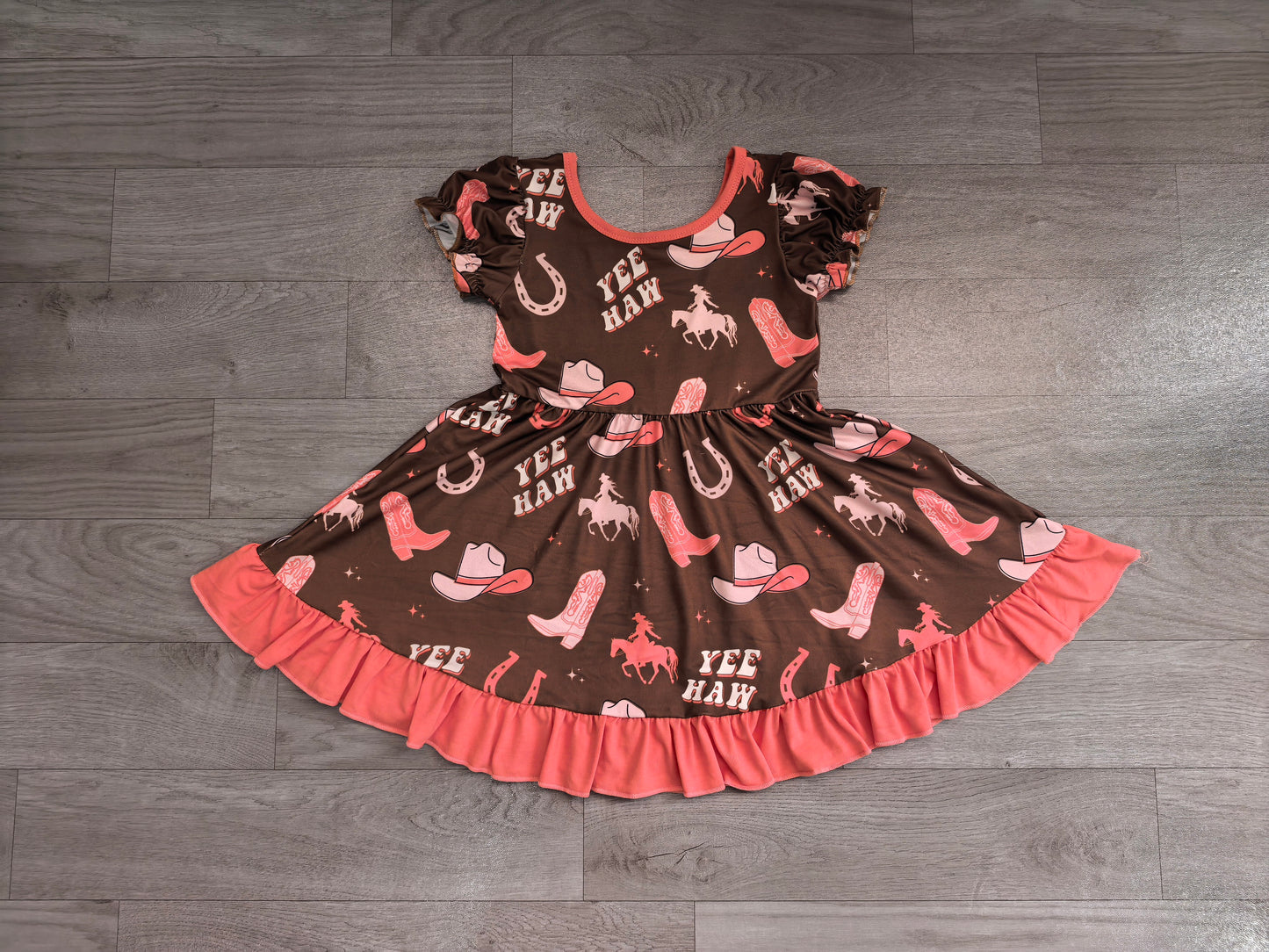 pre order rodeo yeehaw ruffle twirl dress