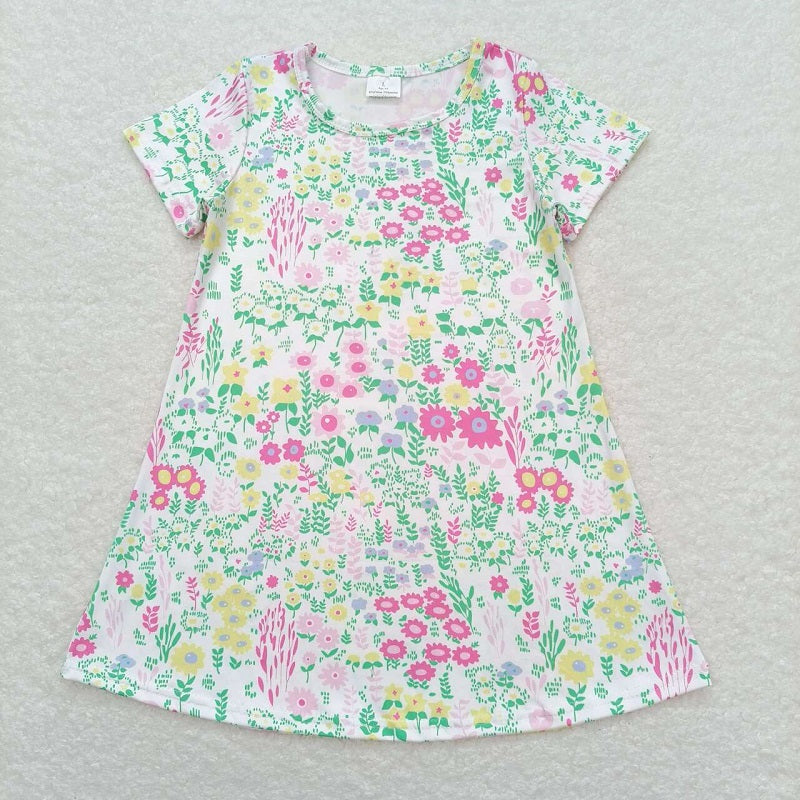 GSD0823 Floral white short-sleeved dress D 4.7