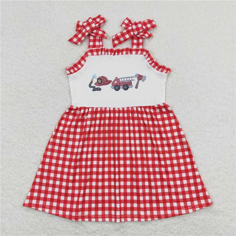 Match Baby Boys Girls Fire Truck Red Dresses Outfits Clothes Sets D 4.8