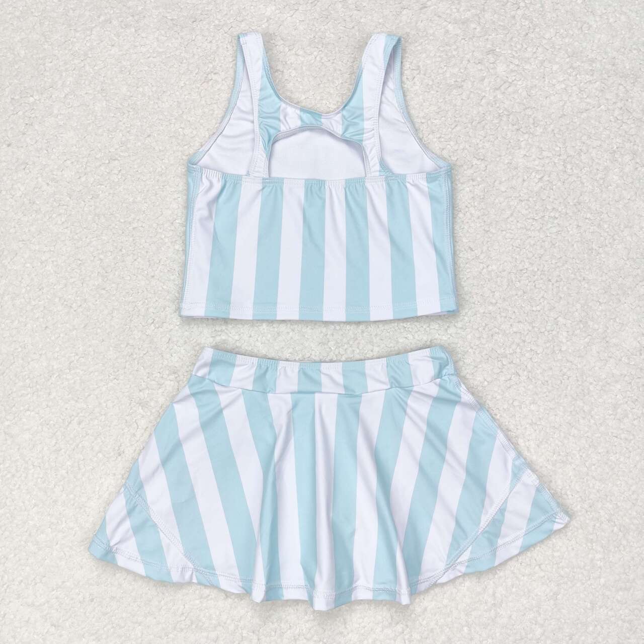 GSD0990 Light-color striped sleeveless culottes suit