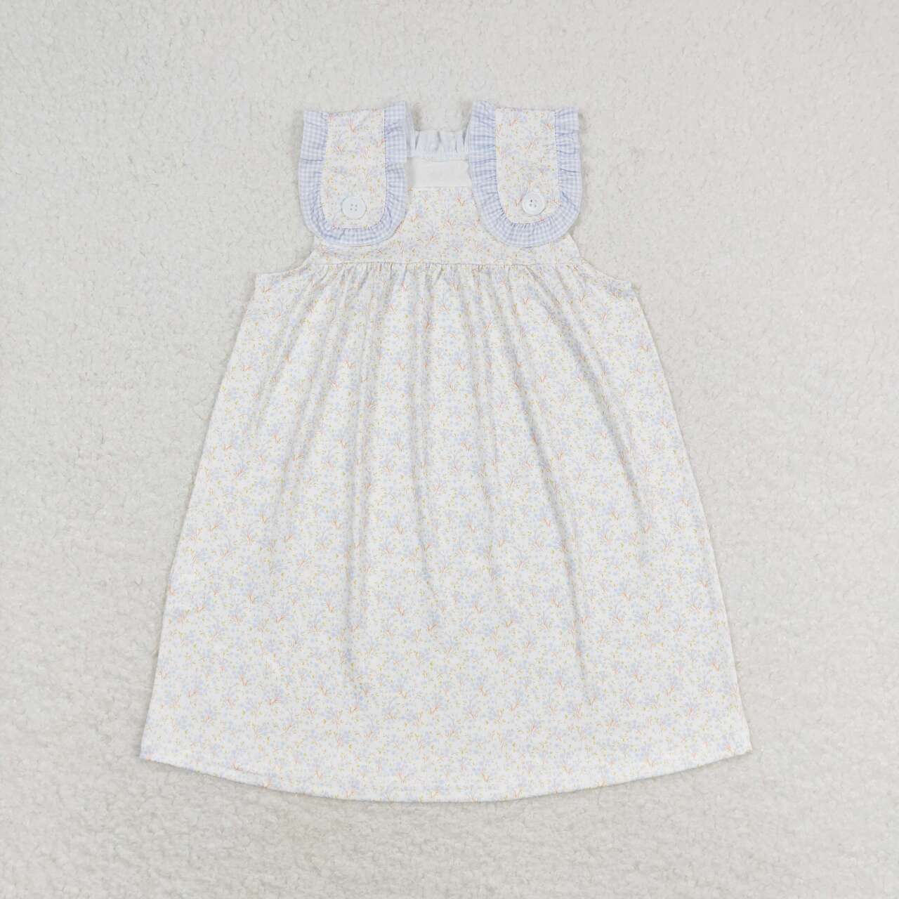 GSD1046 Floral floral plaid lace sleeveless dress