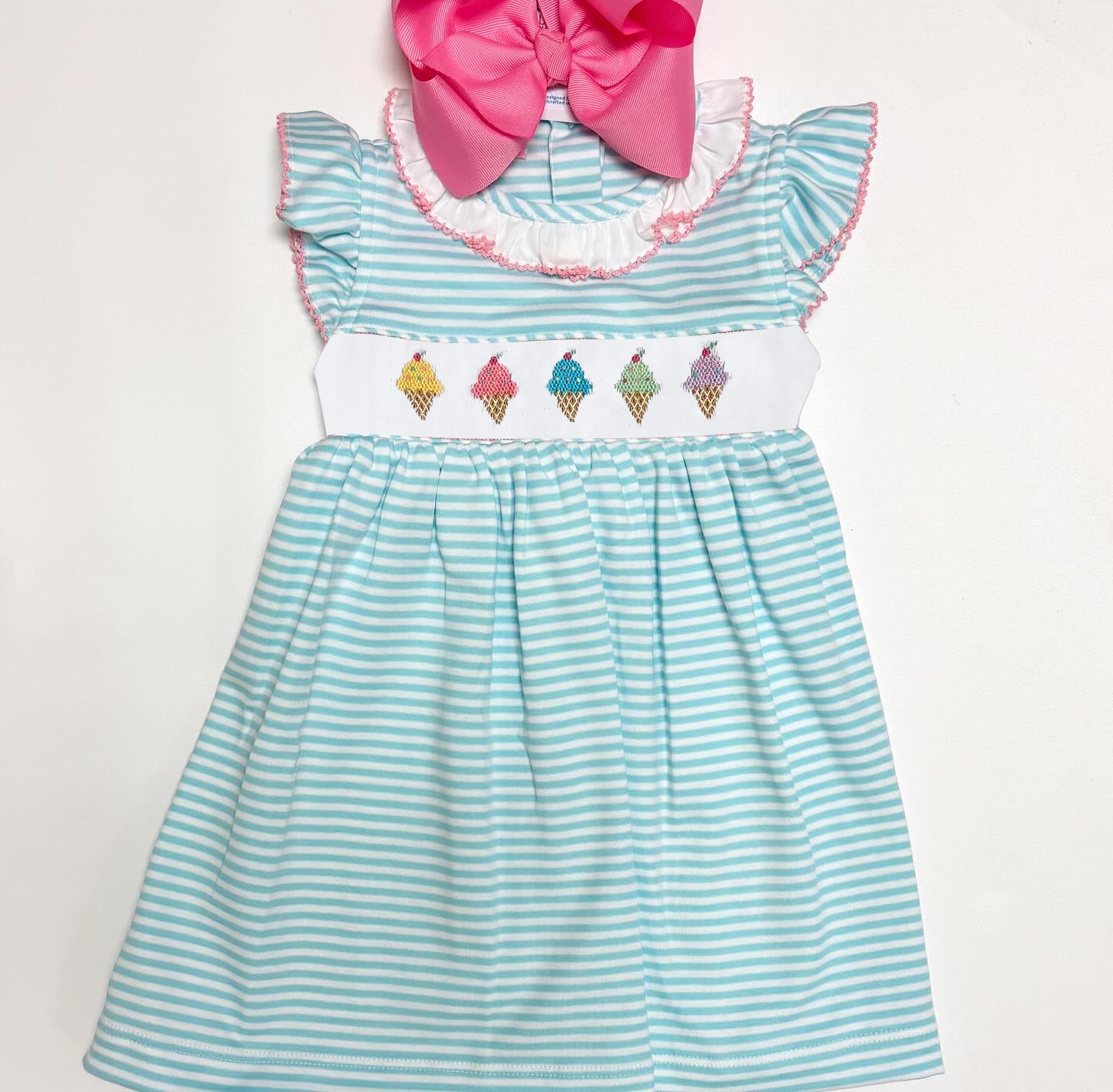 presale GSD1310 Ice cream blue striped flying sleeve dress
