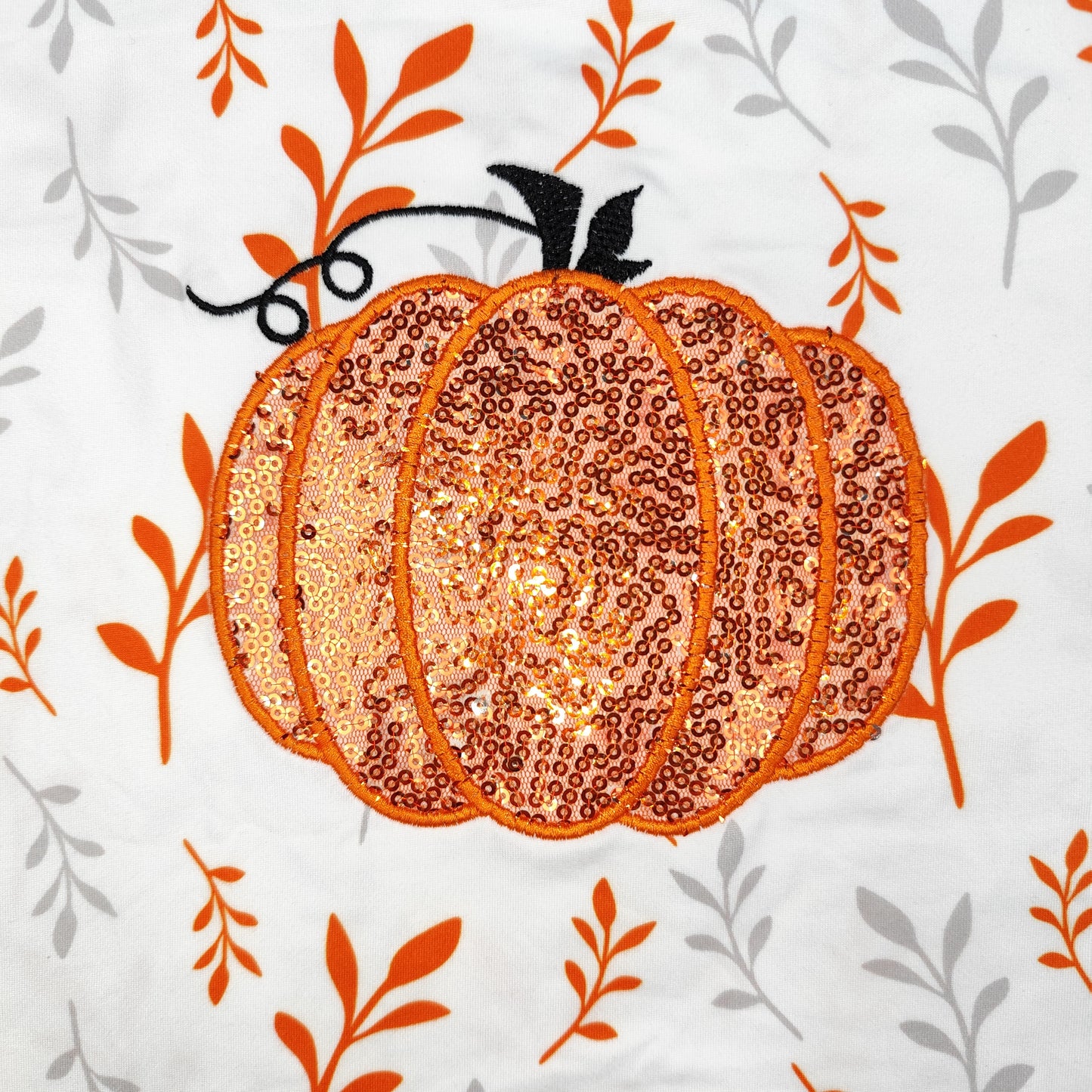 GSD1437 Pumpkin White Short Sleeve Orange Sequin Skirt Suit