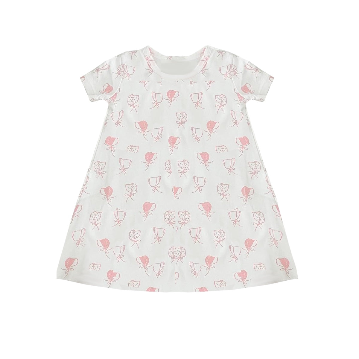 presale GSD1415 Pink and white short-sleeved dress with bow 2024 7.26