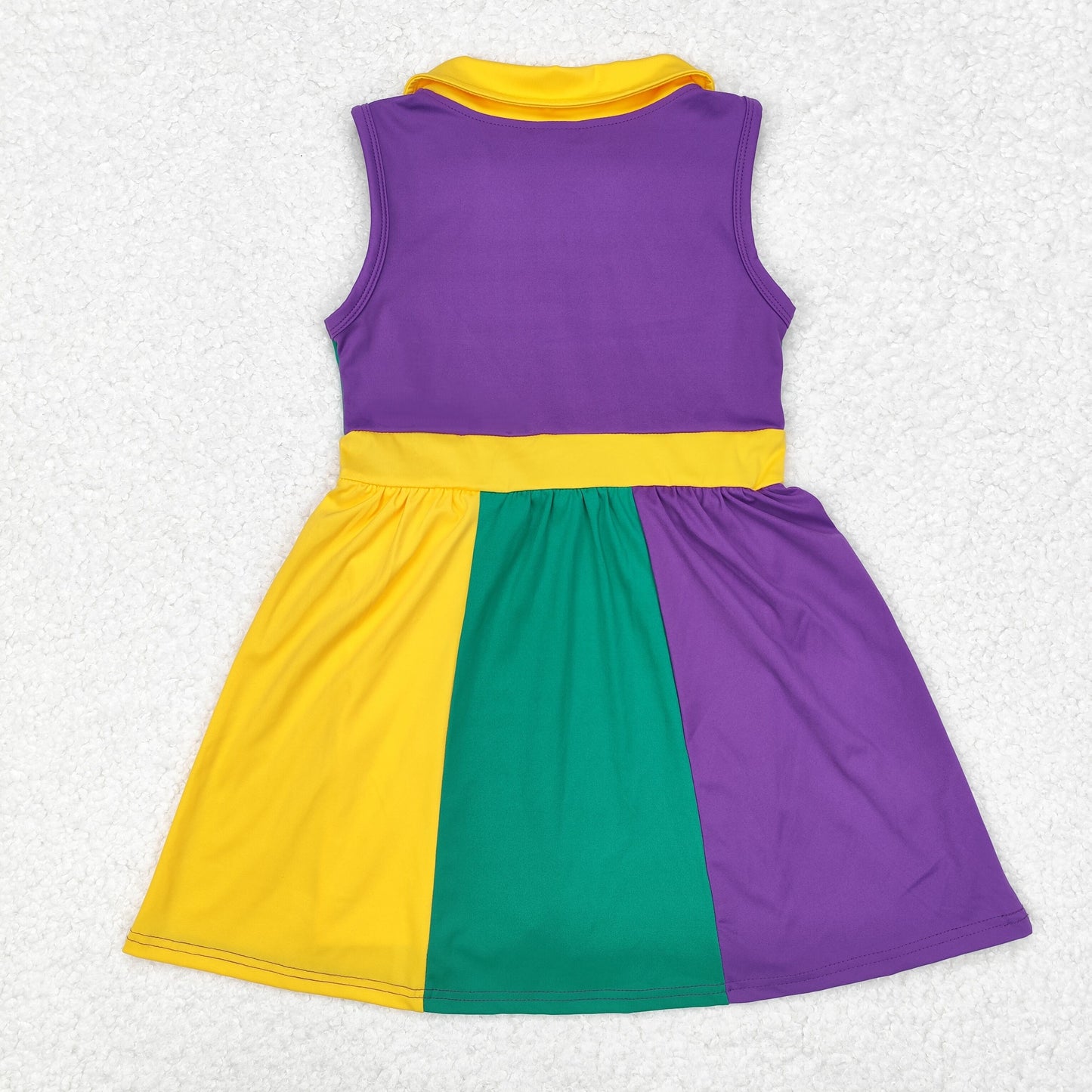 GSD1434 Baby Girls Purple Mardi Gras Active Wear Knee Length Dresses