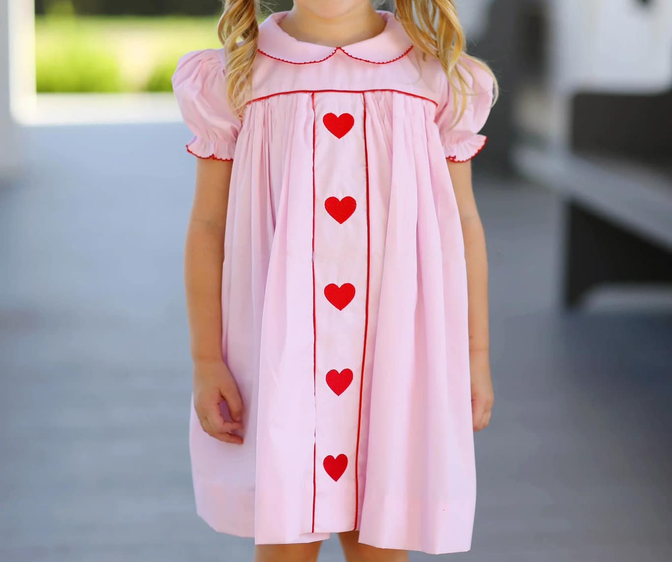 presale GSD1453 Red heart pink short-sleeved dress 2024 10.8