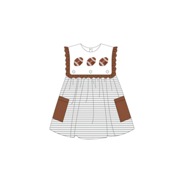 presale GSD1565 Rugby Stripe Brown Pocket Sleeveless Dress 2024 11.8