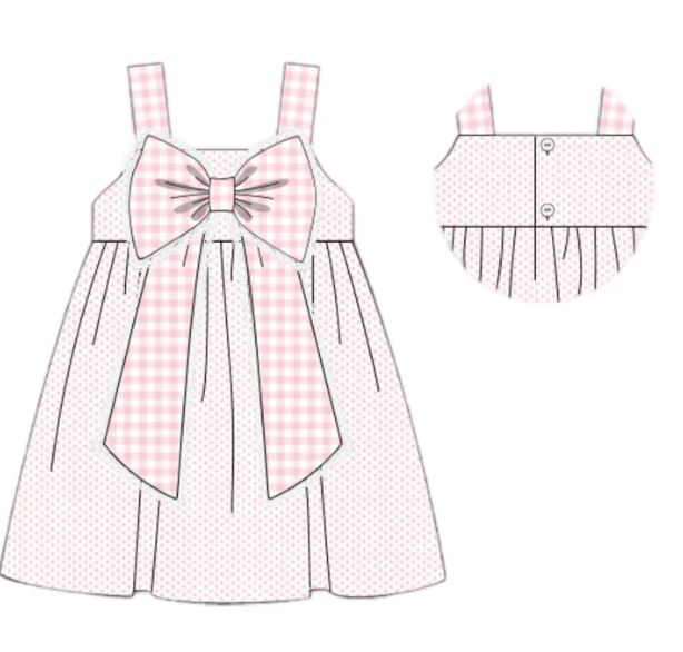 presale GSD1601 Polka Dot Pink Plaid Bowknot Suspender Dress 2024 11.18