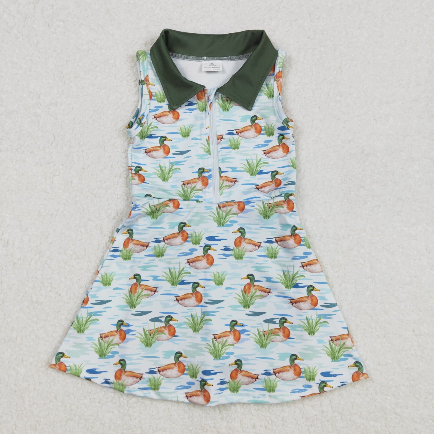 GSD1835 Baby Girls Mallard Ducks Athletic Shorts Dresses