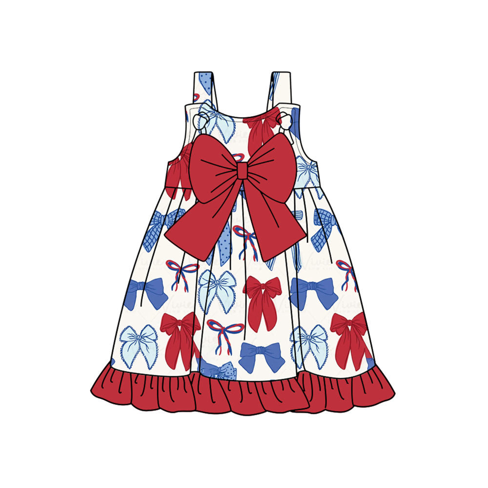 presale GSD1849 National Day Bow Pattern Red Lace Sleeveless Dress 2025 1.4