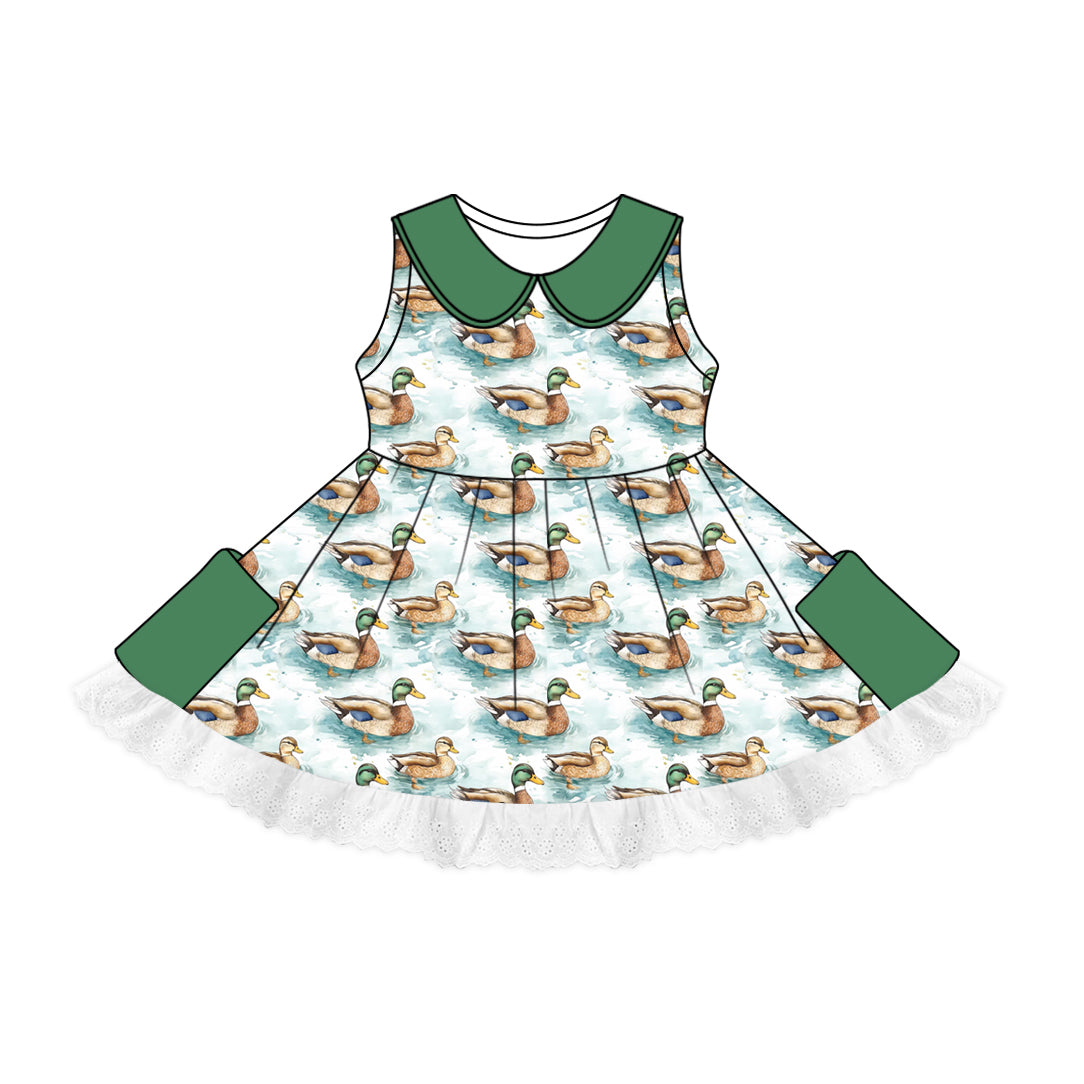presale GSD1851 Duck Green Pocket Little Collar Sleeveless Dress 2025 1.4