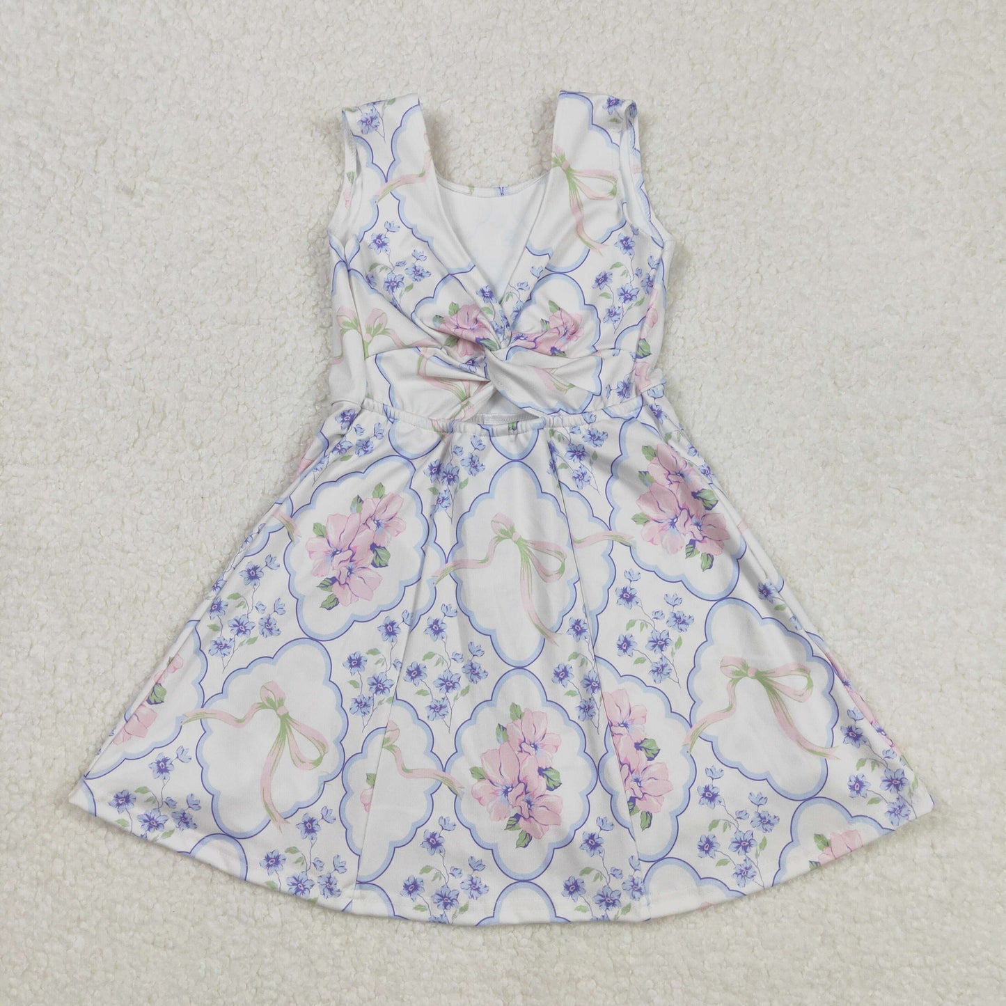 GSD1864 Baby Girls Pink Flowers Bows Athletic Dresses D 4.28