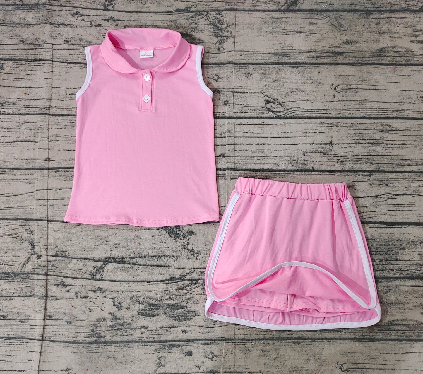 GSD1975 Baby Girls Pink Pullover Top Sports Shorts Clothes Sets D 3.10