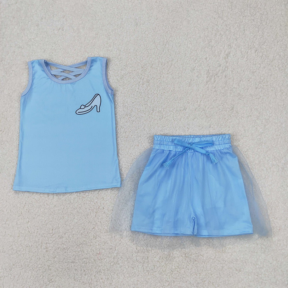 GSD2063 Baby Girls Light Blue Shirt Skirt Clothes Sets D 3.24