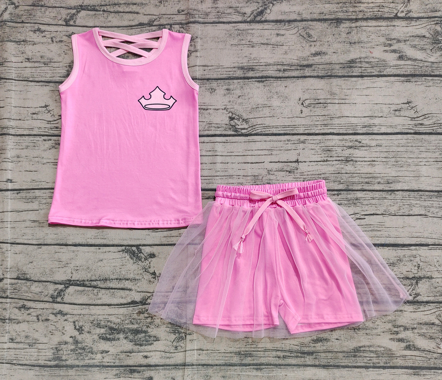 GSD2066 Baby Girls Pink Craw Shirt Skirt Clothes Sets D 3.24