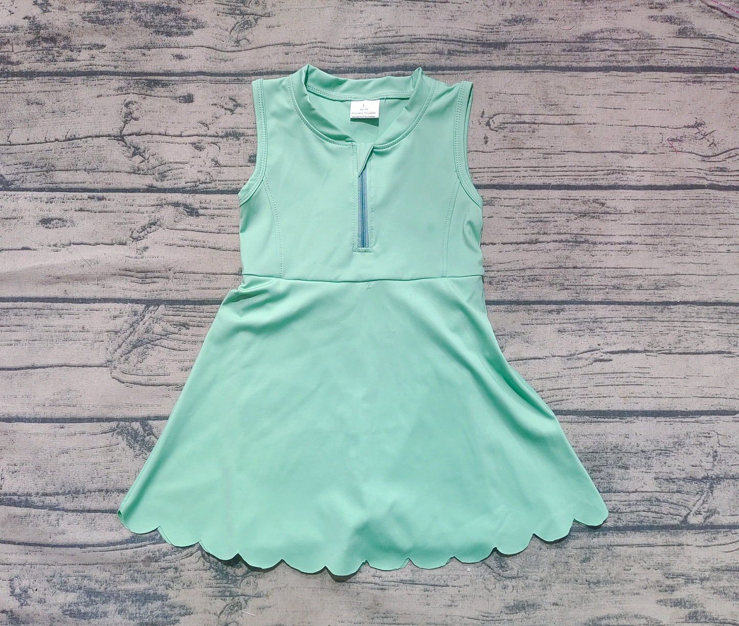 GSD2089 Baby Girls Light Green Yoga Zip Active Wear Skort Knee Length Dresses D 4.11