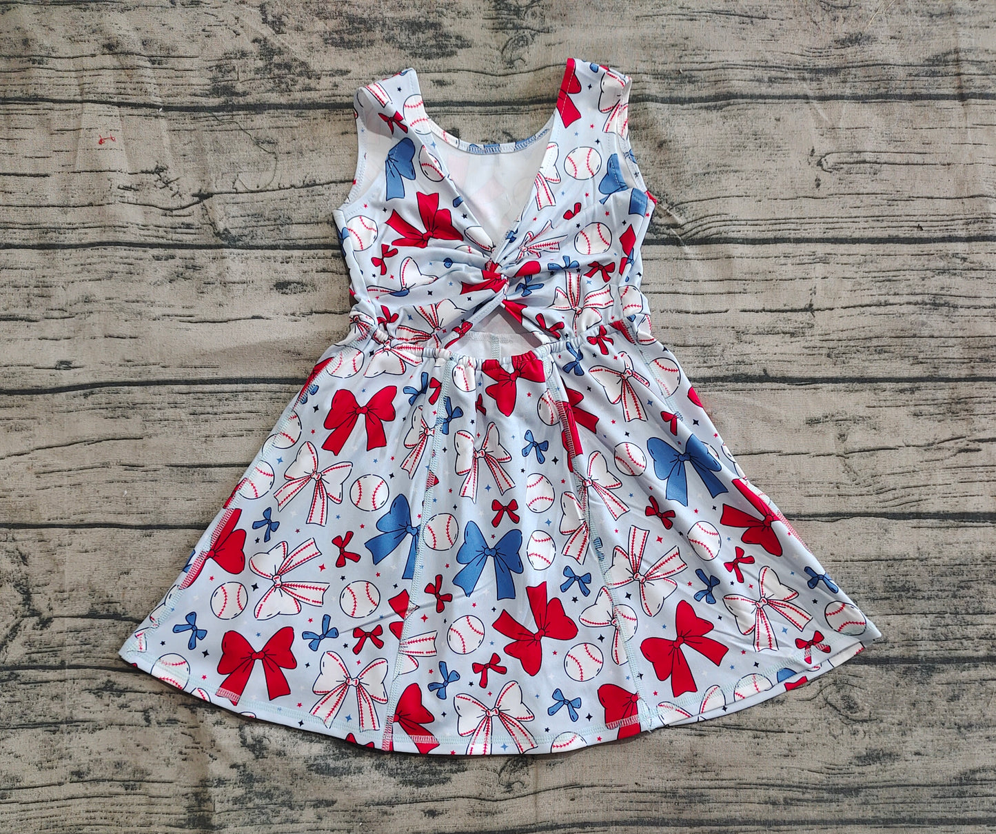 GSD2150 Baby Girls Baseball 4th Of July Yoga Active Wear Skort Knee Length Dresses D 4.10