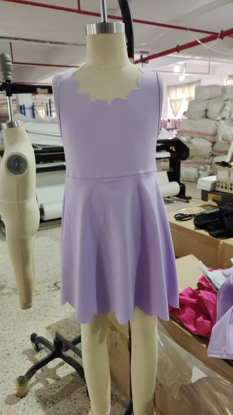 GSD2372 Baby Girls Lavender Sleeveless Yoga Active Knee Length Dresses D 5.22