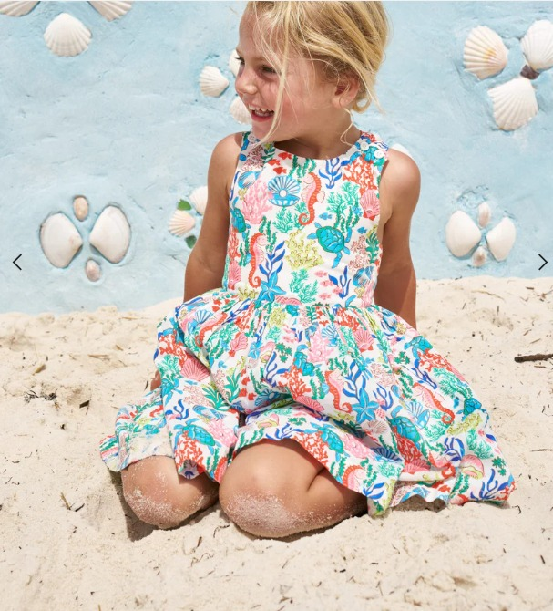 presale GSD2508 Baby Girls Sleeveless Sea World Knee Length Dress D 4.12