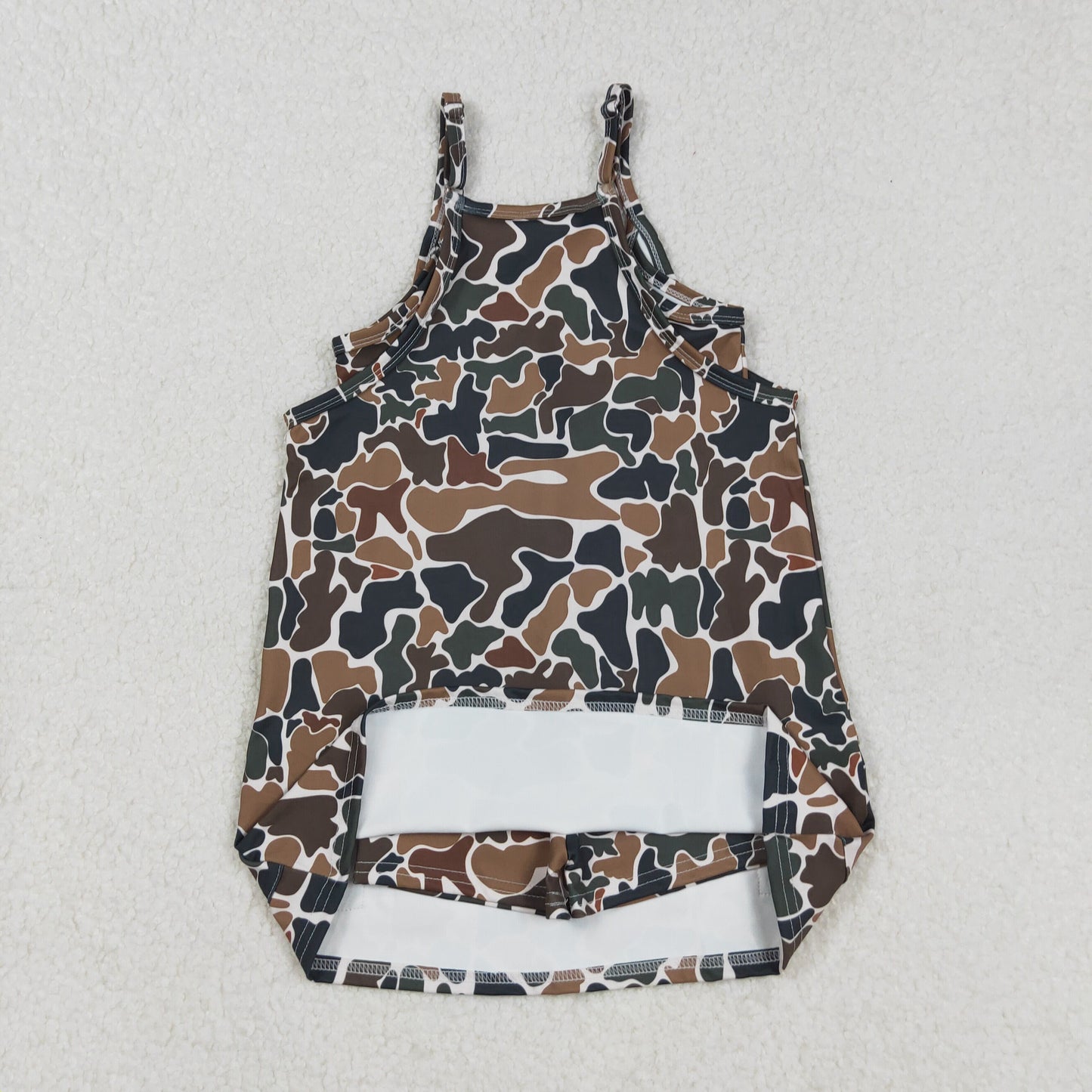 GSD2721 Baby Girls Strap Dark Brown Camo Pockets Yoga Dresses D 903