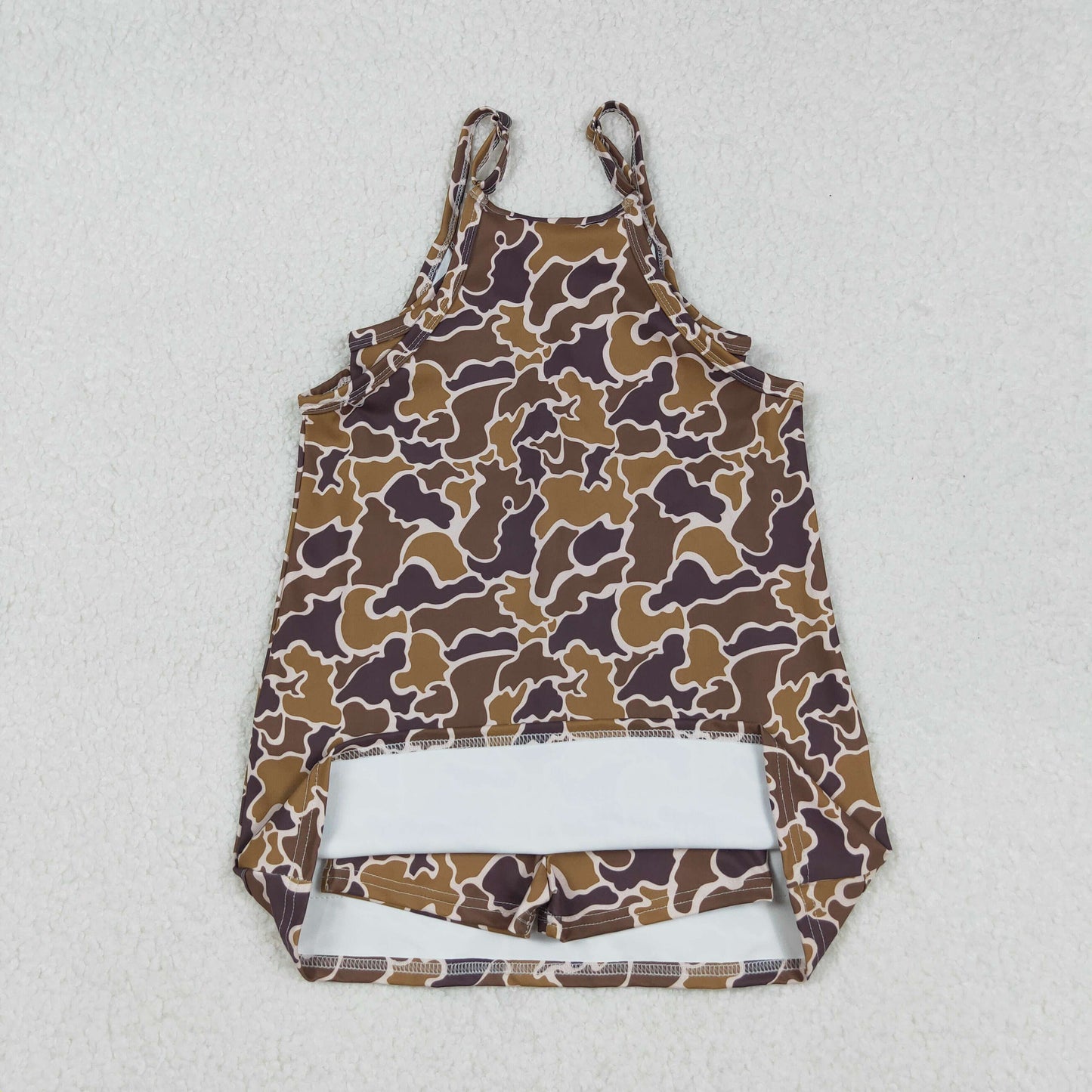 GSD2722 Baby Girls Strap Brown Camo Pockets Yoga Dresses D 822