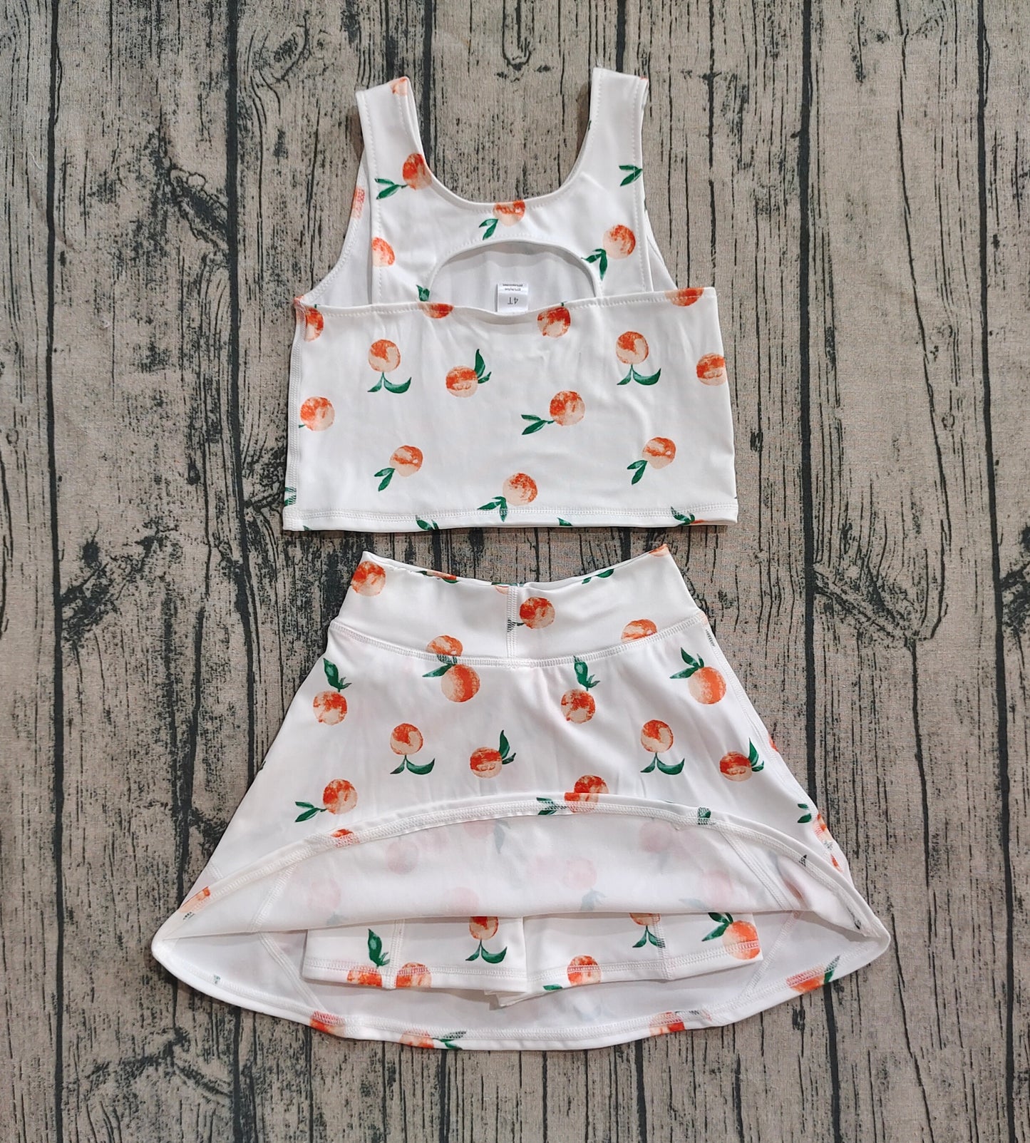 GSD2738 Peach Fruit Sleeveless Pants Skirt Set D 6.26
